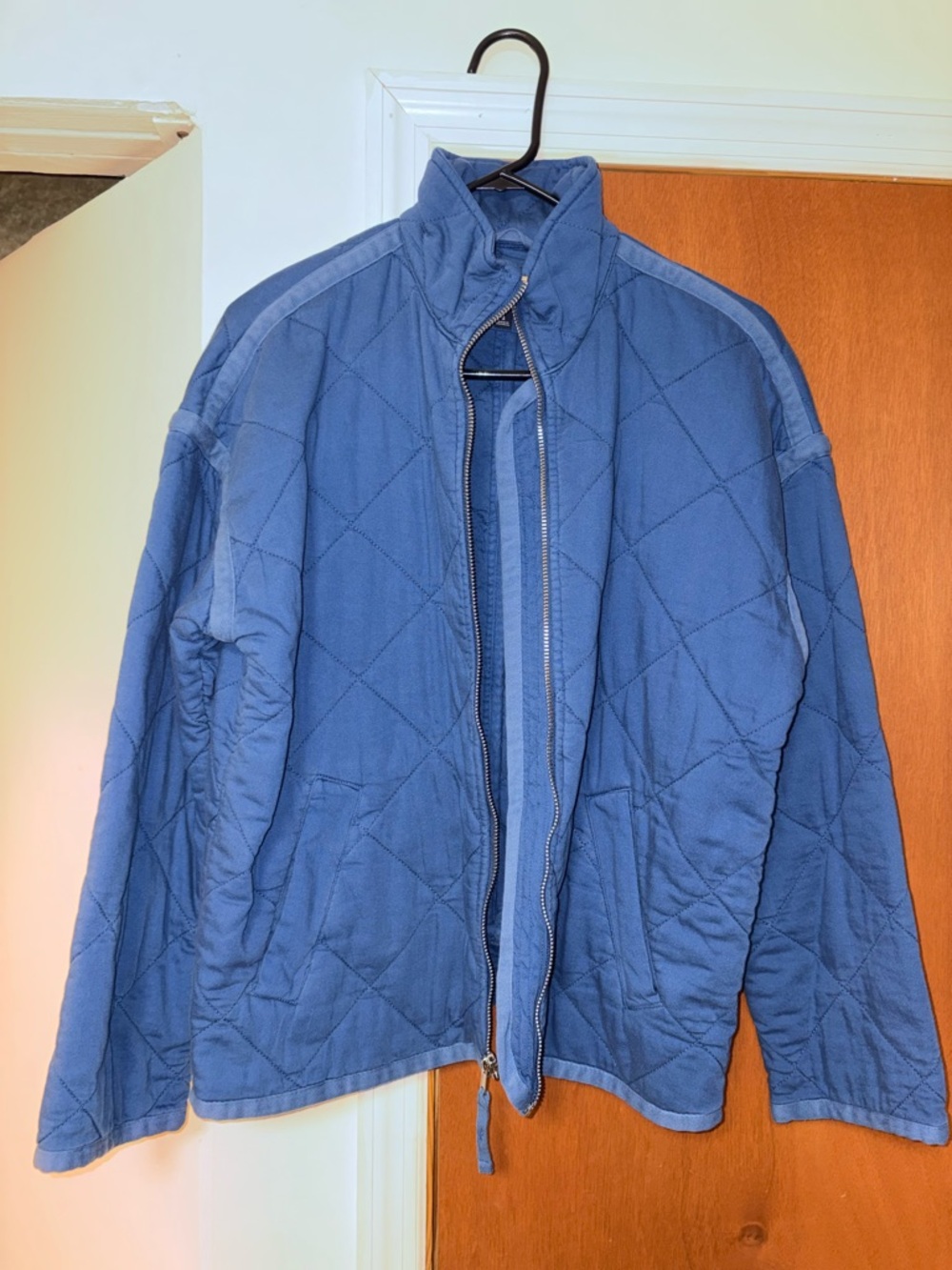 Women’s Gap Quilted Blue Zip-Front Jacket
